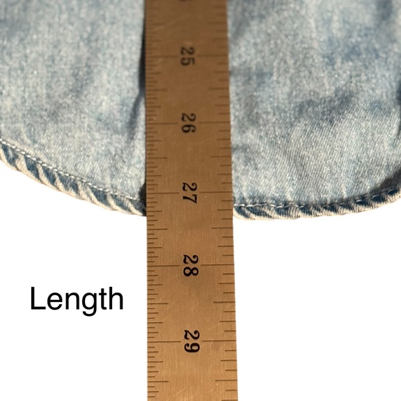 Vintage Country Seat Nuovo Denim Shirt Women’s Small Pintuck Mandarin Collar 90s - Picture 14 of 17